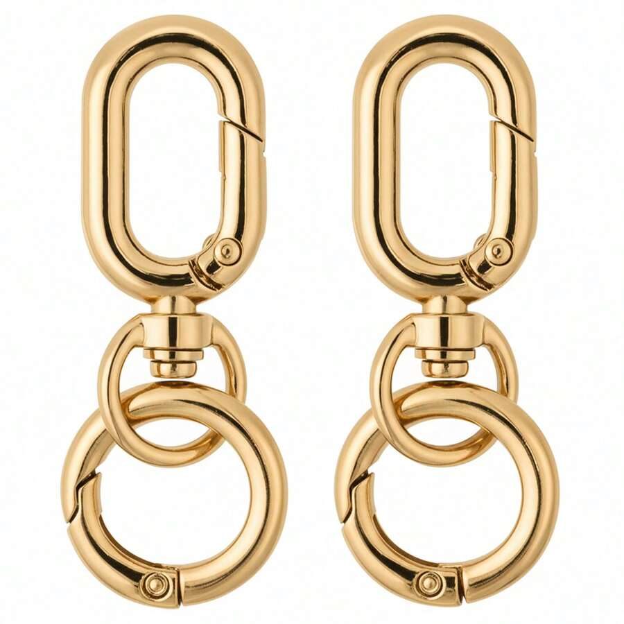 2pcs Rotating Clasp, Double-Ended Rotating Spring Clasp Hook Metal Rotating Clasp Carabiner With Spring O-Ring, Suitable For Key Chain, Bag, Wallet, Lanyard DIY Crafts