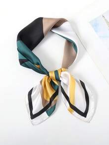 1pc Bandana Geometric Print Scarf, Shawl, Neckerchief, Headscarf For Women - Multicolor - View 5