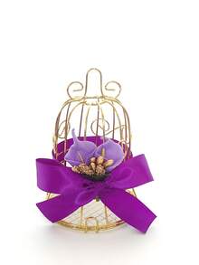 European Style Gold Hollow Iron Bell Wedding Candy Box, Bird Cage Shaped Metal Tin Box, Wedding Supplies & Favors - Multicolor - View 18