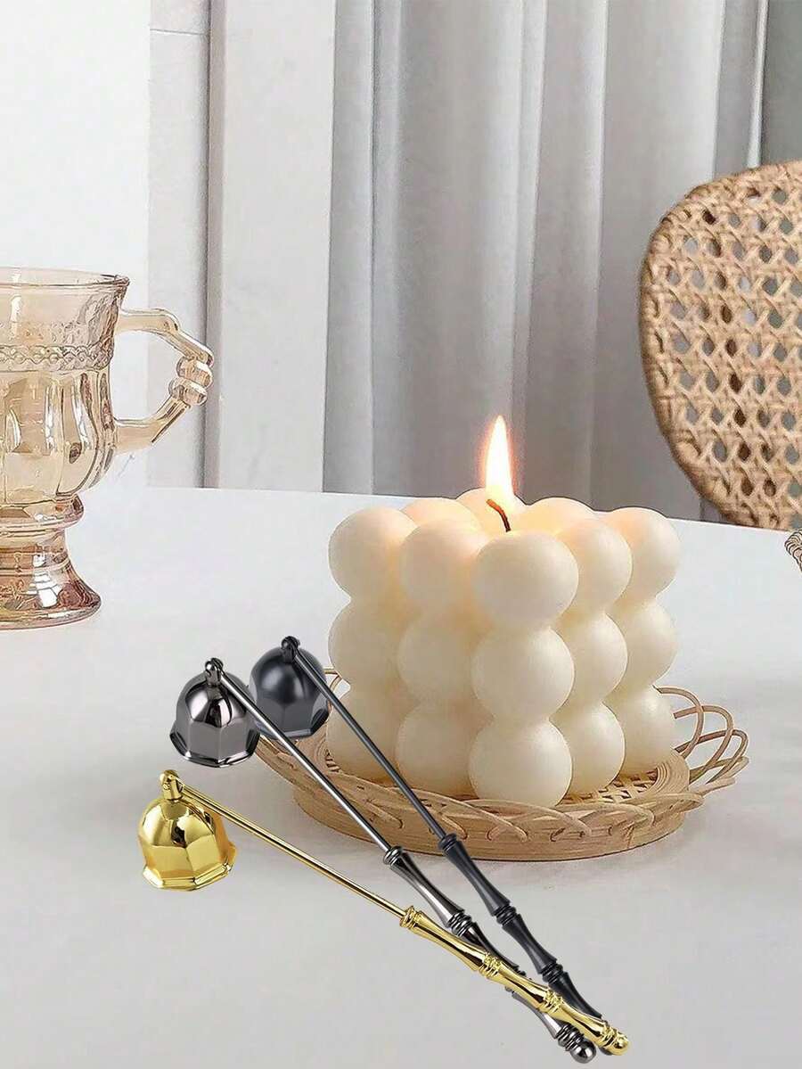 Multi-Style Bell-Shaped Candle Snuffer, Candle Wick Cover, Candle Extinguisher, Octagonal Candle Snuffer In Gold, Silver, Black, Rose Gold Colors