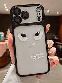 Expression Luxury Matte Translucent TPU Angry Eye Pattern Phone Case Compatible With IPhone 17 Pro Max 16 15 14PLUS 13 12 11Pro Air Shockproof Back Cover - Orange - View 4