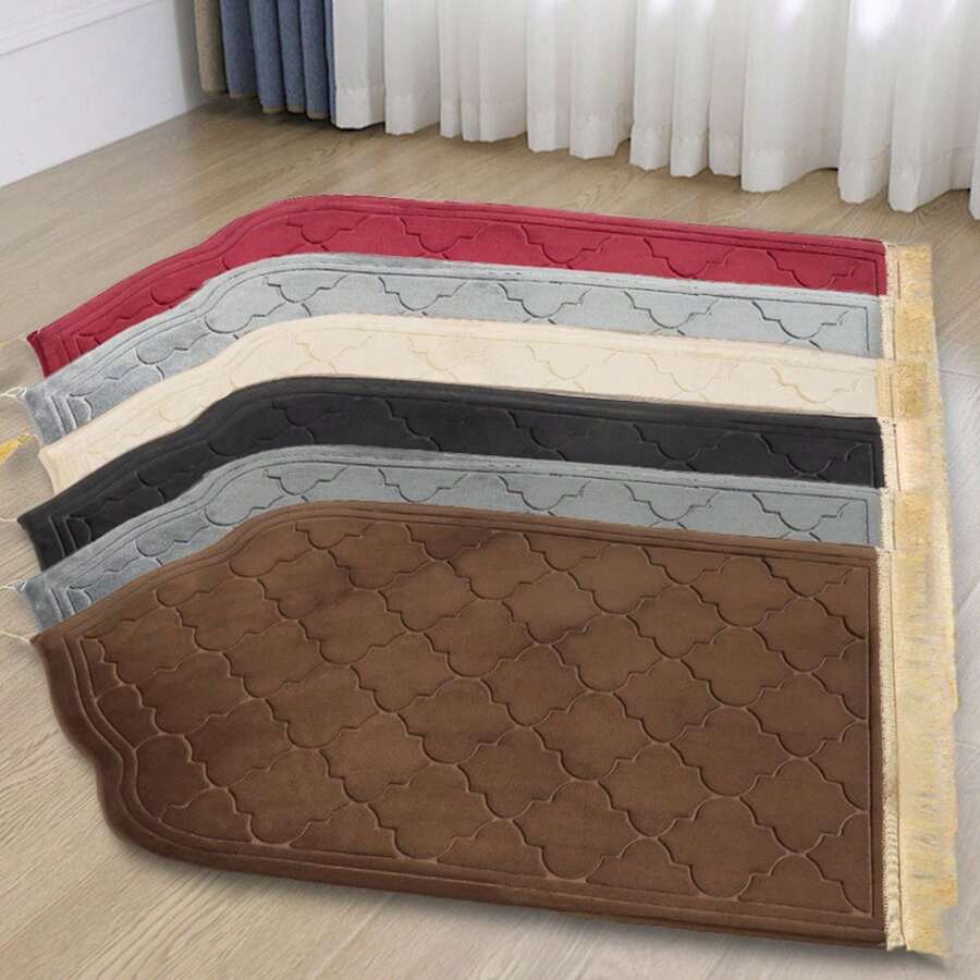1 buah Keset Lantai Flanel Warna Polos Bertekstur Timbul, Karpet Dekoratif/Hiasan Dinding Busa Memori Lembut & Nyaman, Cocok Untuk Kamar Tidur, Ruang Tamu, Dapur - Pola Lentera Timbul - View 1