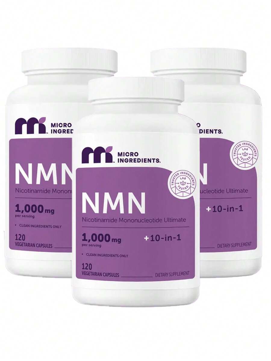 NMN--Nicotinamide Mononucleotide Ultimate|1,000mg Per Serving+10-In-1|Clean Ingredients Only|120vegetarian Capsulesdietary Supplement - 3Bottles - 查看 1
