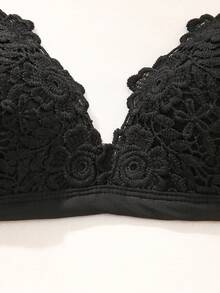 Peach Girl Women's Wireless Push Up Lace Bralette - Shape & Lift, Anti-Sag, Sexy & Comfortable - Black - View 5