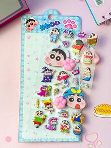 1pc Cute Crayon Shin-Chan Cat Paw Sticker, Suitable For Luggage, Cups, Paper, Phones, Gifts, Notebooks, Diaries, Decorations. Home Decor, Decorations, Party Decorations, Birthday Gifts, Various Holiday Gifts, Fashion. Fashion Items. Luxury. Sewing. DIY. - Multicolor - View 3