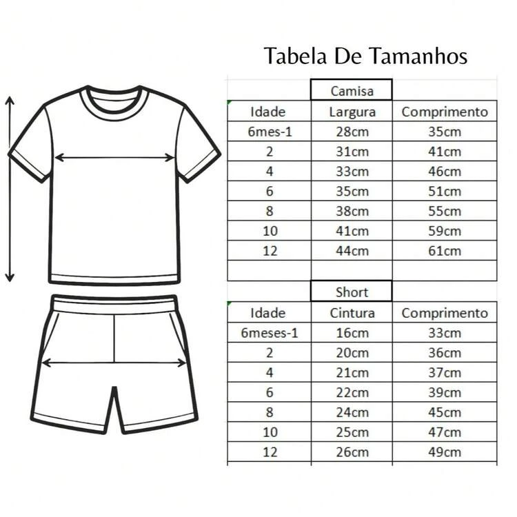 Conjunto Masculino Infantil Kit 2 peças Lançamento Juvenil Verão  Bermuda e Camiseta Dry Fit Veste Do 2 até 12 anos - Amarelo - Visão 6