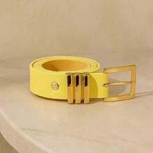 Casual PU Leather Buckle - Yellow - View 5