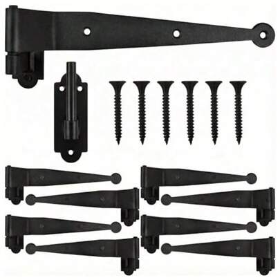 Superior Bronz 8 Pack 11.75 Inch Wrought Iron Blind Shutter Hinge Heavy Duty Offset Strap Lift Off Pintle Hinge Black Pin Hinges For Wood Frame Gates Doors Window