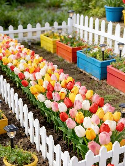 6支仿真郁金香，丝滑触感，逼真郁金香，批发仿真花，家居厨房办公室餐厅婚礼装饰，春季花束（多色）
