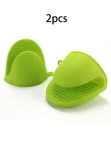 2pcs/4pcs Silicone Heat Resistant Gloves, Microwave Oven Gloves, Oven Mitts, Mini Cooking, Baking And Grilling Gloves, Essential Kitchen Accessories - Grey - View 17