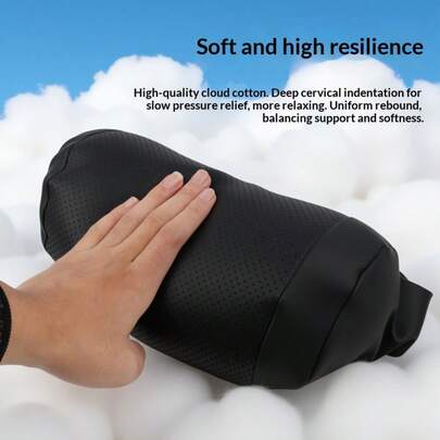 PU Leather Car Headrest Pillow, Universal Comfortable Breathable Seat Neck Cushion, Soft Car Accessories - Car Interior