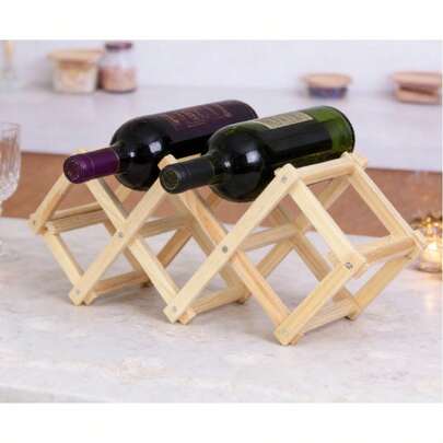 [Esclusivo Ora] Portabottiglie di vino pieghevole a 2 dimensioni, realizzato in legno di pino di alta qualità (31,5x12x16cm / 45x12x16cm), supporto salvaspazio pieghevole per bottiglie di vino, ideale per cucine domestiche, mini bar e archiviazione in appartamento