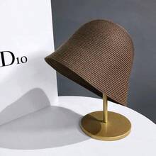 新款草编透气可折叠渔夫帽，百搭时尚女士遮阳帽，防晒渔夫帽，简约休闲旅行帽，春夏款 - 彩色 - 查看 11