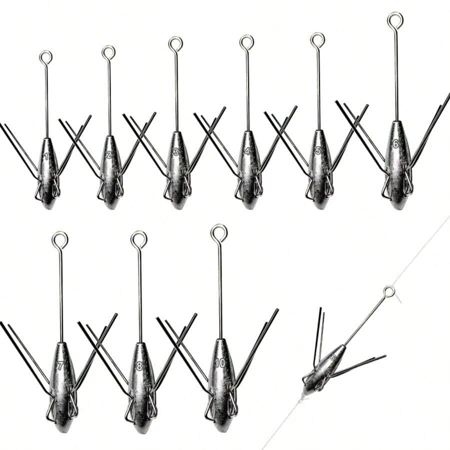 1 pezzo Piombo capovolto, piombo da fondo antistrappo per canna da pesca in mare, pesca a spinning (Modelli multipli disponibili) - Argento - Visualizzare 1