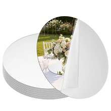 1/8/12个圆形亚克力镜子，可用于餐桌摆饰、桌面镜、圆形镜面蜡烛托盘、墙面装饰圆形镜面托盘、餐桌中心摆饰、婚礼餐桌派对装饰、亚克力圆形小镜面托盘装饰圆形烛台盘、圣诞派对装饰、DIY工艺品（亚克力材质） - 彩色 - 查看 2