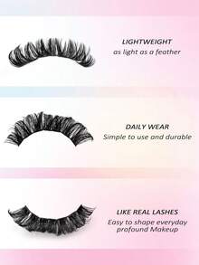 Asiteo 224片装 D型卷翘 120D簇状假睫毛，蓬松浓密效果，适合派对、聚会、开斋节等场合。 - D - 查看 6