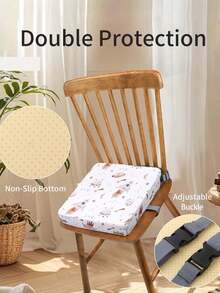 1pc Baby Booster Seat Cushion, Non-Slip Portable High Chair Pad, Toddler Dining Chair Riser - Multicolor - View 8