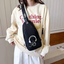 Mochila para niños, mochila escolar para niñas, adolescentes, adultos jóvenes, mochilas escolares modernas, mochila escolar reflectante, mochila para acampar al aire libre, cartera escolar grande, cartera impermeable, conjunto de bolso de hombro - Mochila con auriculares + bolso de pecho - Ver 8