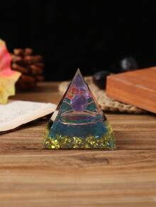 1件波西米亚风格水晶柱金字塔装饰品，适合家居桌面装饰、冥想桌摆件，提升氛围，适合灵性主题的客厅、卧室、书房、办公桌、书架。 - 彩色 - 查看 5