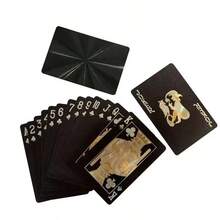 Cartas de juego de plástico creativas en negro y dorado, impermeables y plegables de PVC, adecuadas para póquer, mahjong, trucos de magia - Multicolor - Ver 6