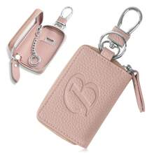 Personalized Leather Car Smart Key Case Remote Control Holder Key Chain Suitable For Men And Women Customizable Initial Name Gift Gifts For Women Mini Wallet - Pink - View 13