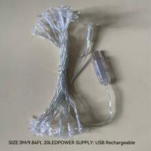 1串 3/6/10米 20/40/80颗LED灯珠 USB樱花装饰灯串，适用于花园、家居、派对、节日、婚礼、小径、生日、乡村、庆典、四季装饰 - USB櫻花 - 查看 11