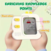 New Enlightenment Drawing Card Reader Early Education Drawing Card Learning Machine (3 AAA Batteries Required), Bilingual Chinese-English Teaching Smart LCD Machine, Card Insertion Educational Puzzle Toy, Back To School Gift, Learning Aid Tool - Multicolor - View 7