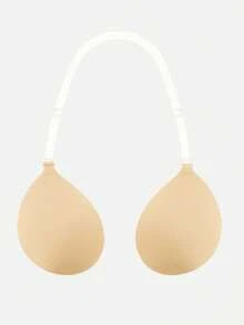 1pc New Halter Neck Round Cup Bra – Invisible Self-Adhesive Push-Up Bra With Adjustable Straps For Halter Tops & Backless Dresses - Multicolor - View 8