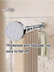 26.77in-113.78in Stainless Steel Adjustable Telescopic Curtain Rod, Wardrobe Hanging Rail, RV Clothes Hanger - Black - View 5