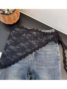 1pc Lace Floral Trim Scarf/Neckerchief - Multicolor - View 1