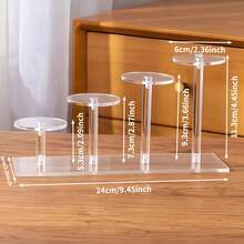 Acrylic Round Transparent Jewelry Display Stand, Perfume Stone Model Showcase, Jewelry & Cosmetics Storage Rack - Multicolor - View 21