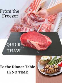 1pc Meat Defrosting Tray, Quick Thawing Board Suitable For Beef, Lamb, Fish, Keeps Food Fresh, Essential For Home Kitchen - Black - View 9