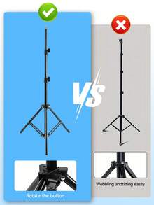 TOKQI 110厘米三脚架，带360°旋转手机支架，落地式支架，适用于专业摄影摄像工作室环形灯、摄影灯、智能手机、小型相机 - 黑色 - 查看 10