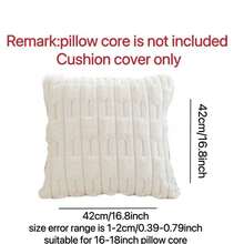 Set Of 2 Artificial Plush Throw Pillow Covers With Fluffy And Soft Plush Decorative Throw Pillow Covers, Bohemian Striped Cushion Pillowcases, Suitable For Bedroom Bedding, Home Decoration, Sofa Decoration, Camping, Outdoor And Other Multiple Scenarios - White - View 2