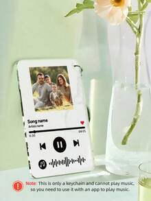 1pc Customized Music Song Code Keychain With Photo, Personalized Acrylic Photo Keychain, Scannable Code Keychain, Acrylic Keychain, Gift For Women, Customized Acrylic Music Keychain - 1 photo + music code - View 11