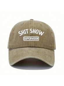 1 Unisex Y2K Style Printed Letter "Shitshow" Baseball Cap, Suitable For Outdoor Sports And Daily Commuting - 卡其色 1 - 查看 2