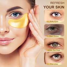24K Gold Under Eye Patches, Collagen Eye Masks For Dark Circles And Puffiness, Reduce Wrinkles And Puffy Eyes, Refresh Your Skin, Women Skincare Eye Treatment Products - 黃金眼膜 - 查看 3