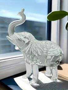 1 szt. ręcznie robiona kryształowa figurka słonia w kolorze AB, symbol szczęścia, dobrobytu i dobrego samopoczucia, kryształowa rzeźba artystyczna, idealna na prezent dla miłośników zwierząt, kryształowa figurka zwierzęcia do dekoracji domu, na półkę, do salonu, gabinetu, biurka, sypialni, prezent na Walentynki/Nowy Rok, dekoracja świąteczna, artykuły imprezowe, dekoracje ślubne, upominek ślubny - Wielokolorowe - Zobacz 3