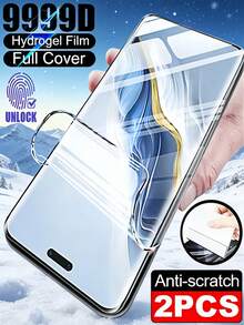 2pcs Ultra HD Hydrogel Film Explosion-Proof Scratch Resistant Phone Screen Protector Compatible With Xiaomi 17 15 13 12 14 Ultra Pro/Redmi Note 14 15 13 Pro+ Pro 4g 5g/Oppo Reno/Realme///Honor Magic 5/6/7/8 Pro Lite 90 100 200 400 500/Vivo/OnePlus/Infinix/Compatible With Tecno Various Curved Surface Models With Smooth Touch Automatic Adsorption Support Fingerprint Recognition Friendly Shell Soft Film Non Glass - Clear - View 35