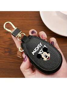 1pc Disney Licensed Mickey Mouse Key Holder Wallet, Zippered Key Case For Home & Car Keys Organization, Spacious & Minimalist Design - Multicolor - View 17