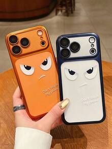 Expression Luxury Matte Translucent TPU Angry Eye Pattern Phone Case Compatible With IPhone 17 Pro Max 16 15 14PLUS 13 12 11Pro Air Shockproof Back Cover - Orange - View 5