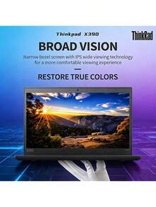 Lenovo 二手笔记本电脑 X390，i5-10210U 处理器，8GB DDR4 内存，256GB 固态硬盘，300 尼特高亮度，流畅多任务处理，便携式商务学习笔记本，黑色 - 黑色 - 查看 2