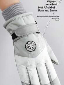 1 Pair Unisex Winter Ski Gloves, Windproof Thick Warm Gloves For Skiing, Snowboarding - A - View 5