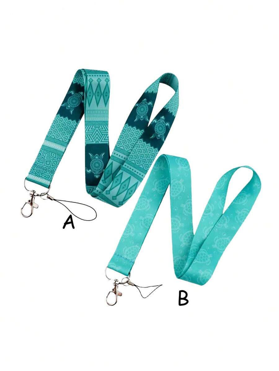 1条海洋元素海龟图案挂绳，适用于医生、护士、学生、教师证件挂绳，可作为礼物或日常使用。 - 彩色 - 查看 1