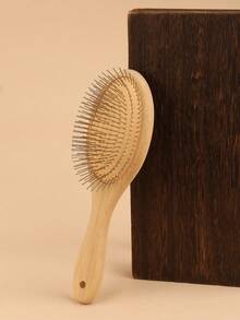 1把天然楠竹钢针气囊梳，家用，用于抚平头发和按摩头皮 - 彩色 - 查看 1