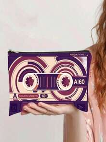 复古磁带造型化妆包 - 可折叠旅行收纳包 - 拉链化妆包 - 送给音乐爱好者的复古礼物 - 彩色 - 查看 6