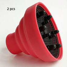 Retractable Silicone Diffuser For Curls - Flexible Nozzle For Professional Activation - Red - View 7
