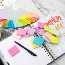 50 Blocs de notas adhesivas de 1.5x2 pulgadas en 10 colores, notas autoadhesivas, blocs de notas adhesivas fáciles de publicar para el hogar, la oficina y la libreta - Brillante - Ver 7