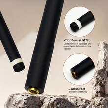 29-Inch Premium Composite Carbon Fiber Billiard Cue Shaft - Quick 3 Joint, Length 74.5cm, Tip 13mm, Lightweight And Durable Billiard Accessory, Black With White Stripes, Enhanced Performance, Product Upgrade | Professional Grade | Composite Carbon Fiber Structure, Ideal Gift For Pool Enthusiasts - 331-1 Fiberglass Front Axle + Joint Protector - View 3
