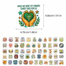 56pcs Western Mythology Inspirational Quotes Minimalist Positive Energy Sticker Set, Suitable For Scrapbooking, Diaries, Notebooks, Laptops, Water Bottles, Cars, Faith-Based Designs With Uplifting Messages, Great Gift - Multicolor - View 7